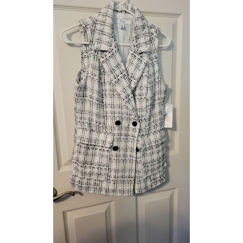NWT Mainstream Boutique  Tweed Double Breasted Blazer Vest